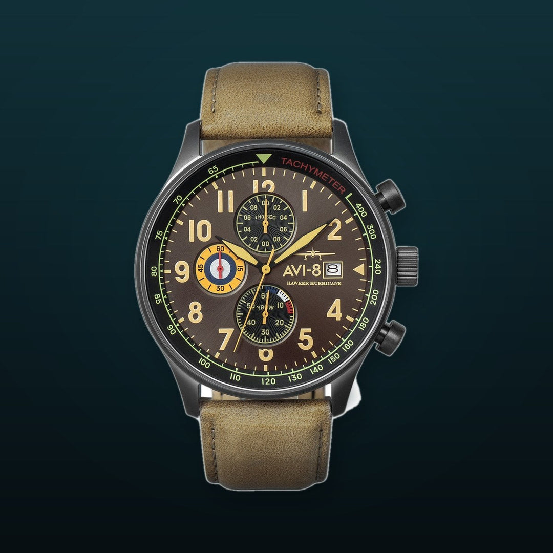 Hawker Hurricane Classic Chronograph Gray Dial / Leather | Gray Dial