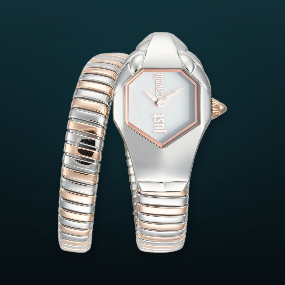 Signature Snake 22mm / White / Silver | White Dial