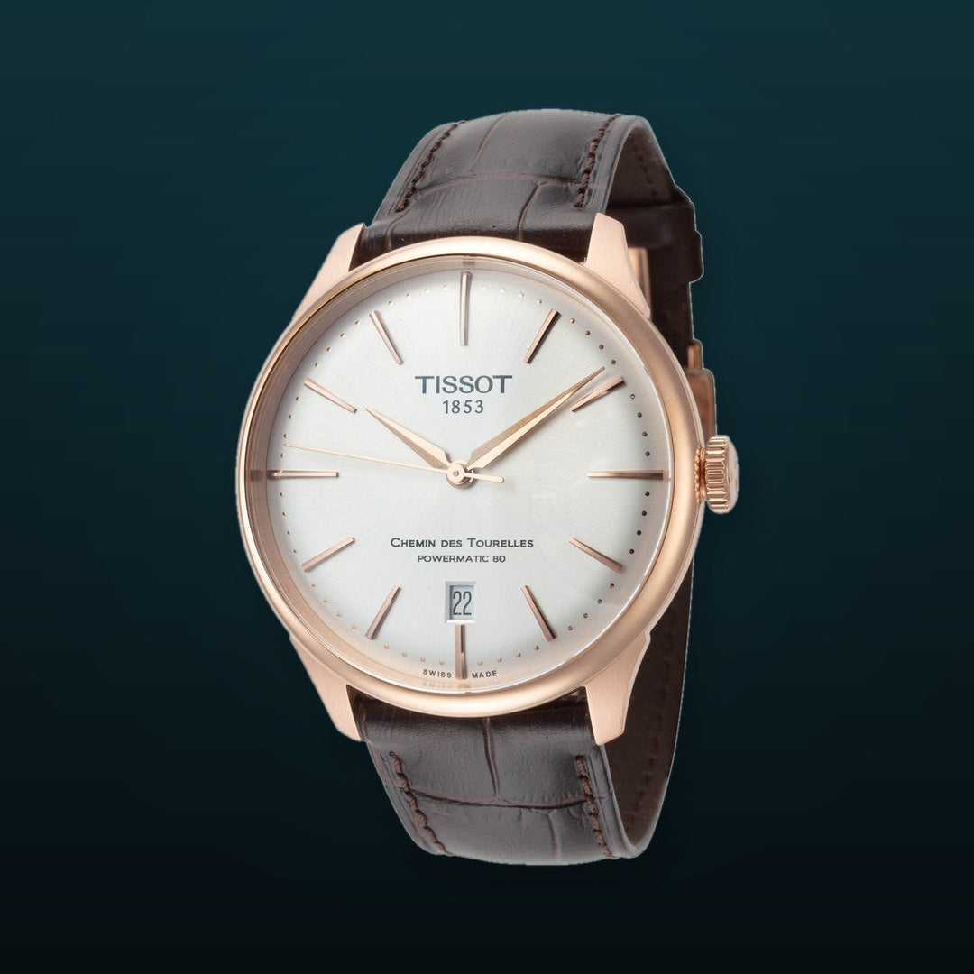 Chemin des Tourelles 39mm / Silver / Brown | Silver Dial