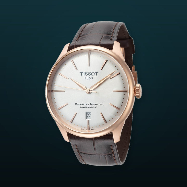 Chemin des Tourelles 39mm / Silver / Brown | Silver Dial