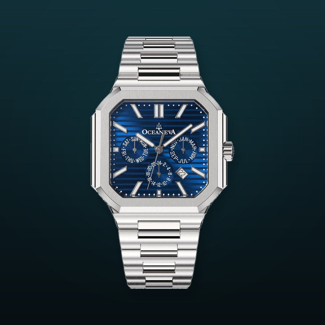 Oceaneva Tenuis Automatic CalendarThin Watch Blue/Silver Blue/Silver | Blue Dial