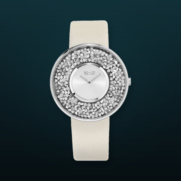 Chelsea White/Leather | Silver Dial