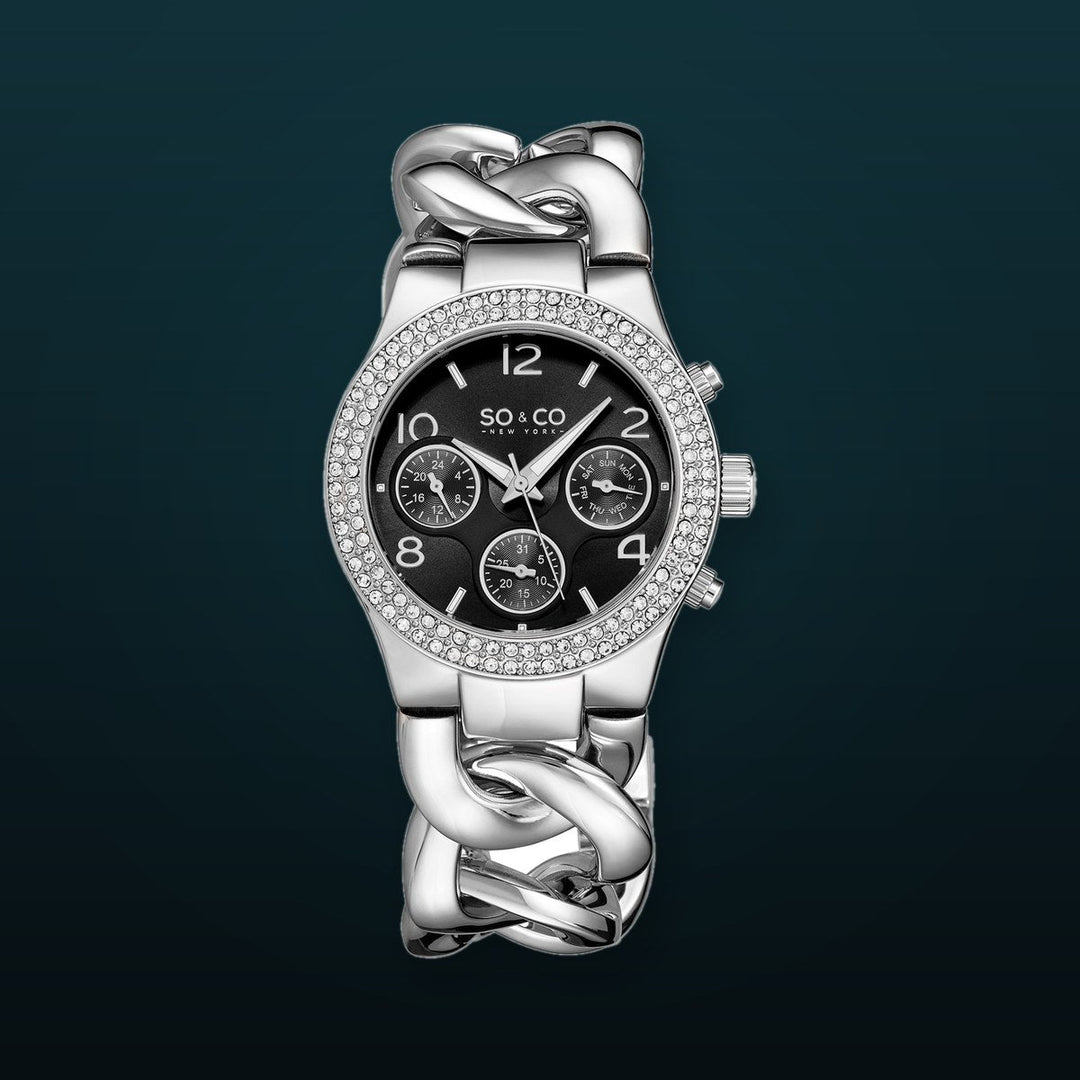 Chelsea-5013a.5 Silver/Stainless Steel | Black Dial