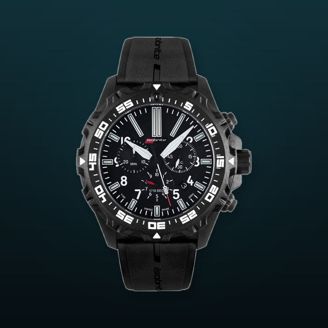 Swiss Made T100 Tritium Chronograph T100 Tritium Markers | Black Dial