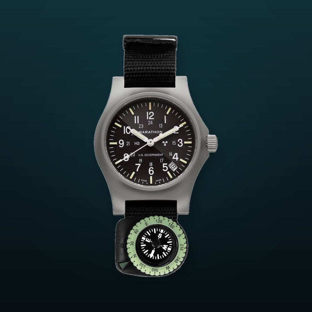 General Purpose Quartz with Date (+ Compass) Black NGM/Nylon | Matte Black Dial
