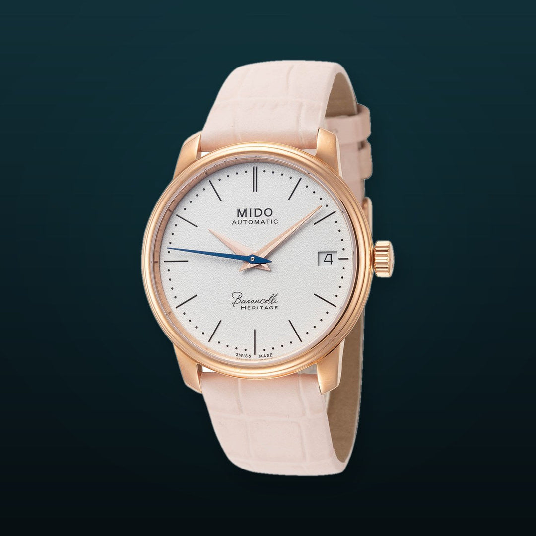 Baroncelli III 33mm / White / Pink | White Dial