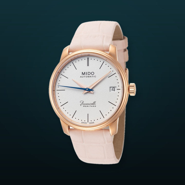 Baroncelli III 33mm / White / Pink | White Dial