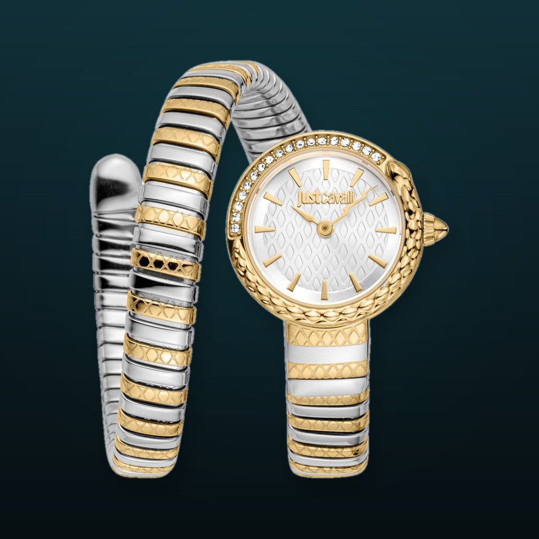 Just Cavalli 22mm / Silver and Gold / Silver | Silver Dial