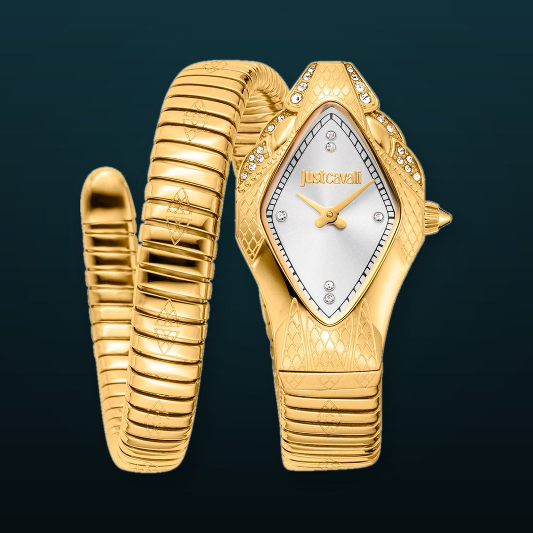 Just Cavalli 22mm / Gold / Silver Silver Dial
