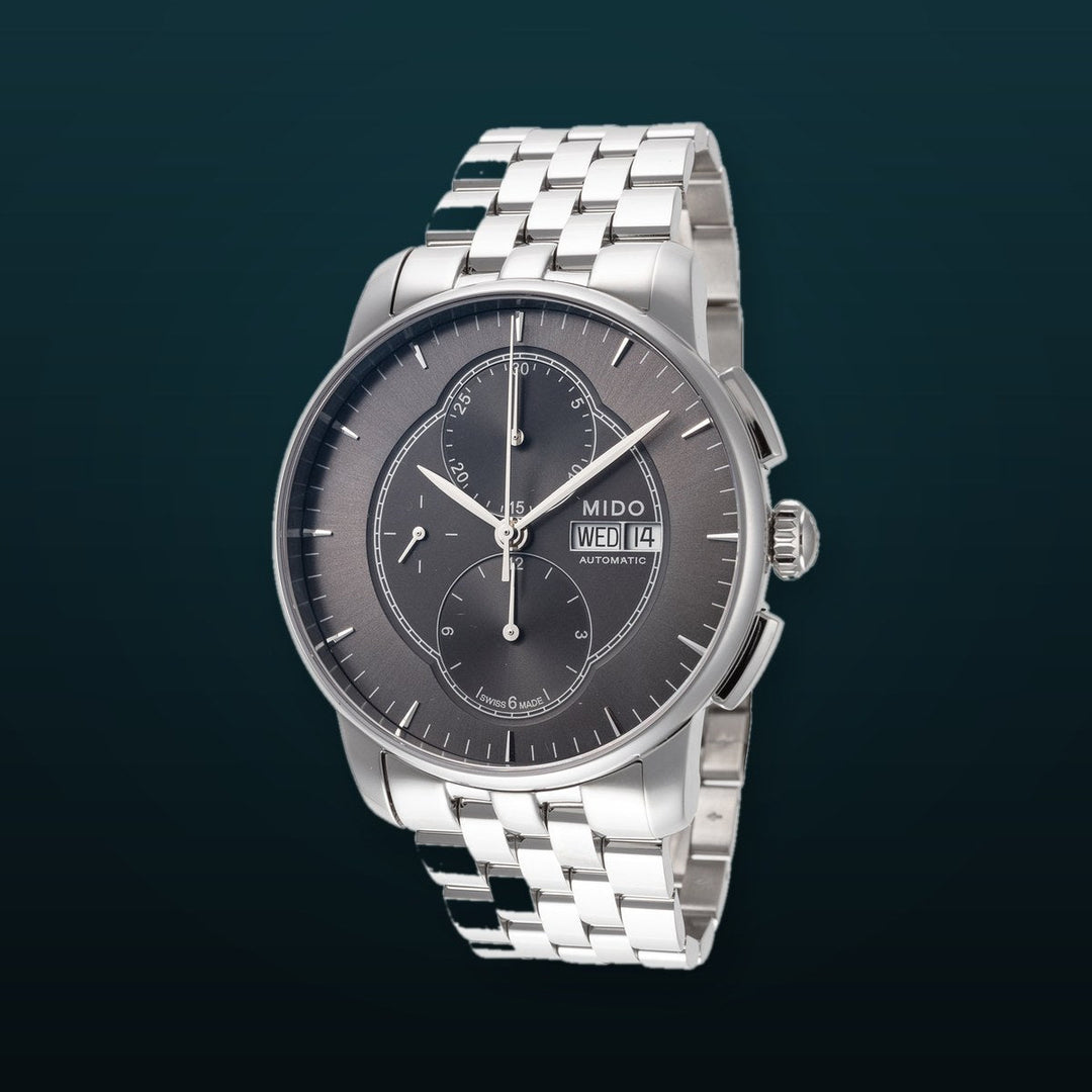 Baroncelli 42mm / Black / Silver Black Dial