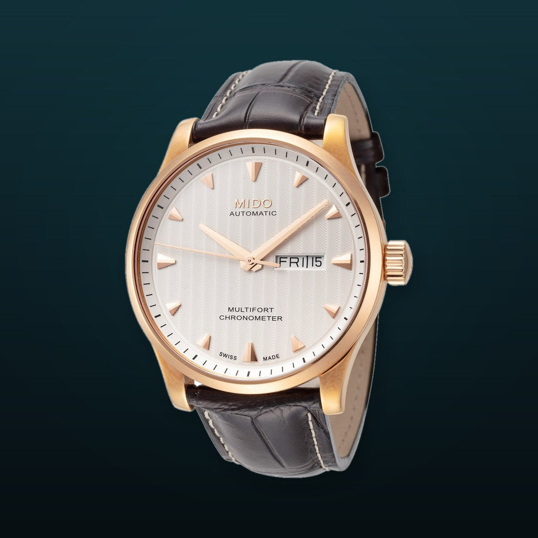 Mido 42mm / Brown / Silver | Silver Dial