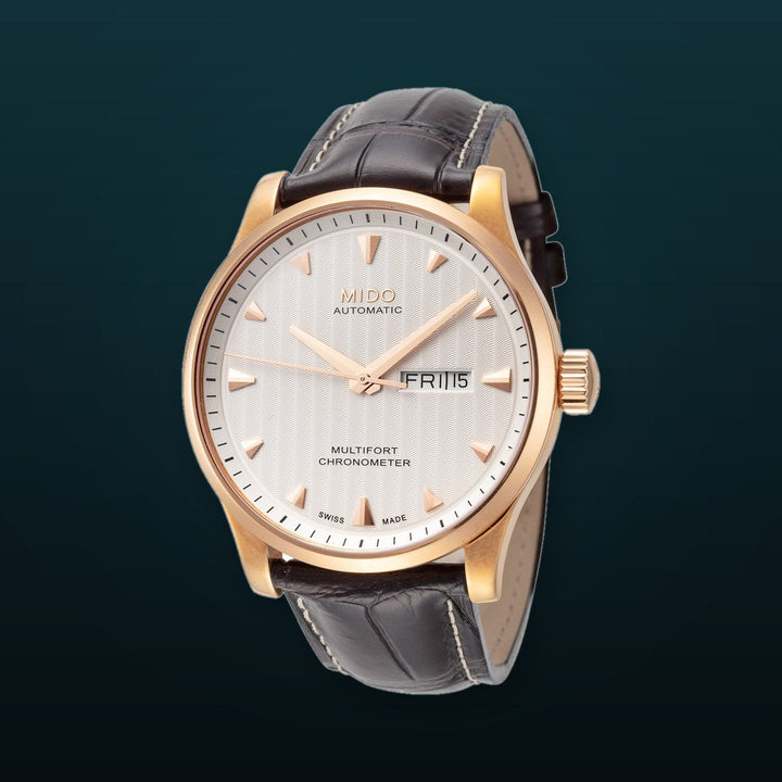 Mido 42mm / Brown / Silver | Silver Dial