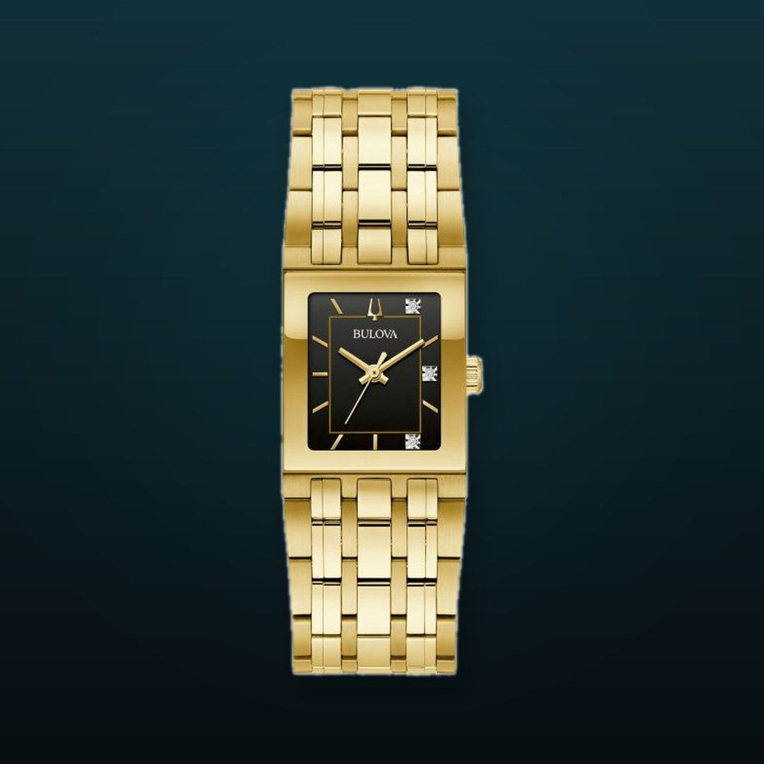 Quadra 21mm / Black / Gold | Black Dial