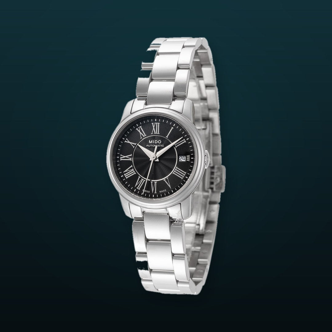 Baroncelli III 25mm / Black / Silver | Black Dial