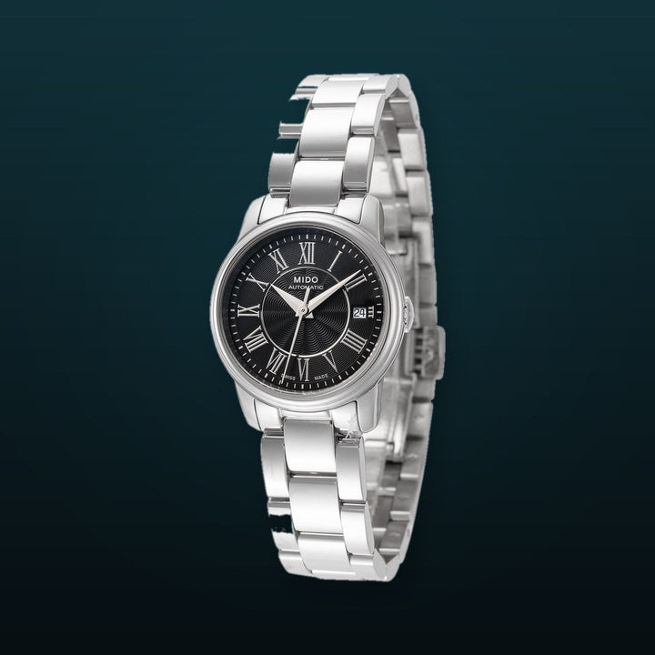 Baroncelli III 25mm / Black / Silver | Black Dial