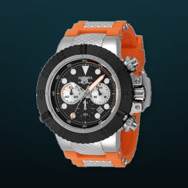 Subaqua 50mm / Black / Silver and Orange | Black Dial