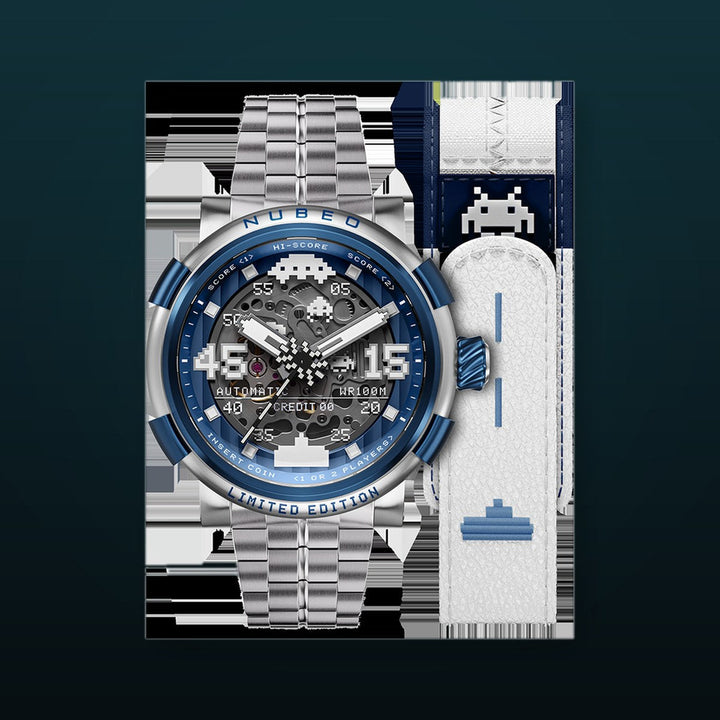 Orion Automatic Space Invaders Limited Edition Blue / Stainless Steel | Blue Dial