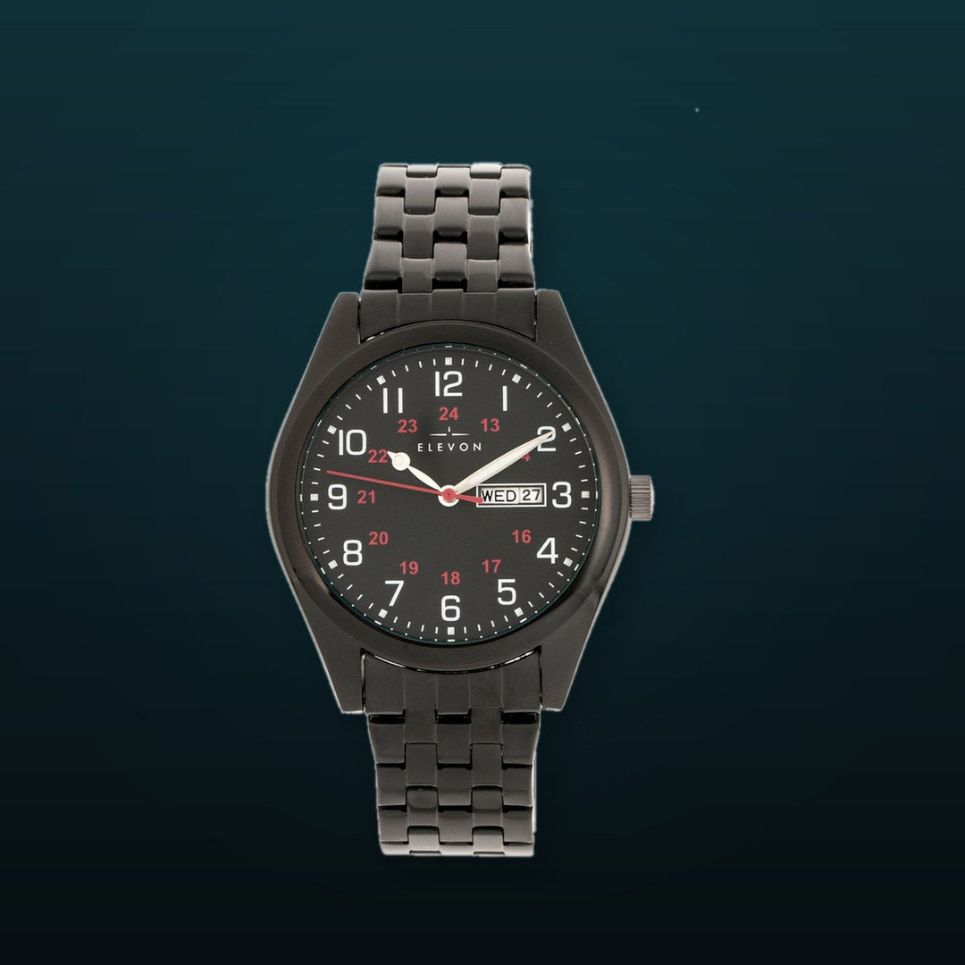 Gann Bracelet Watch with Day/Date Black