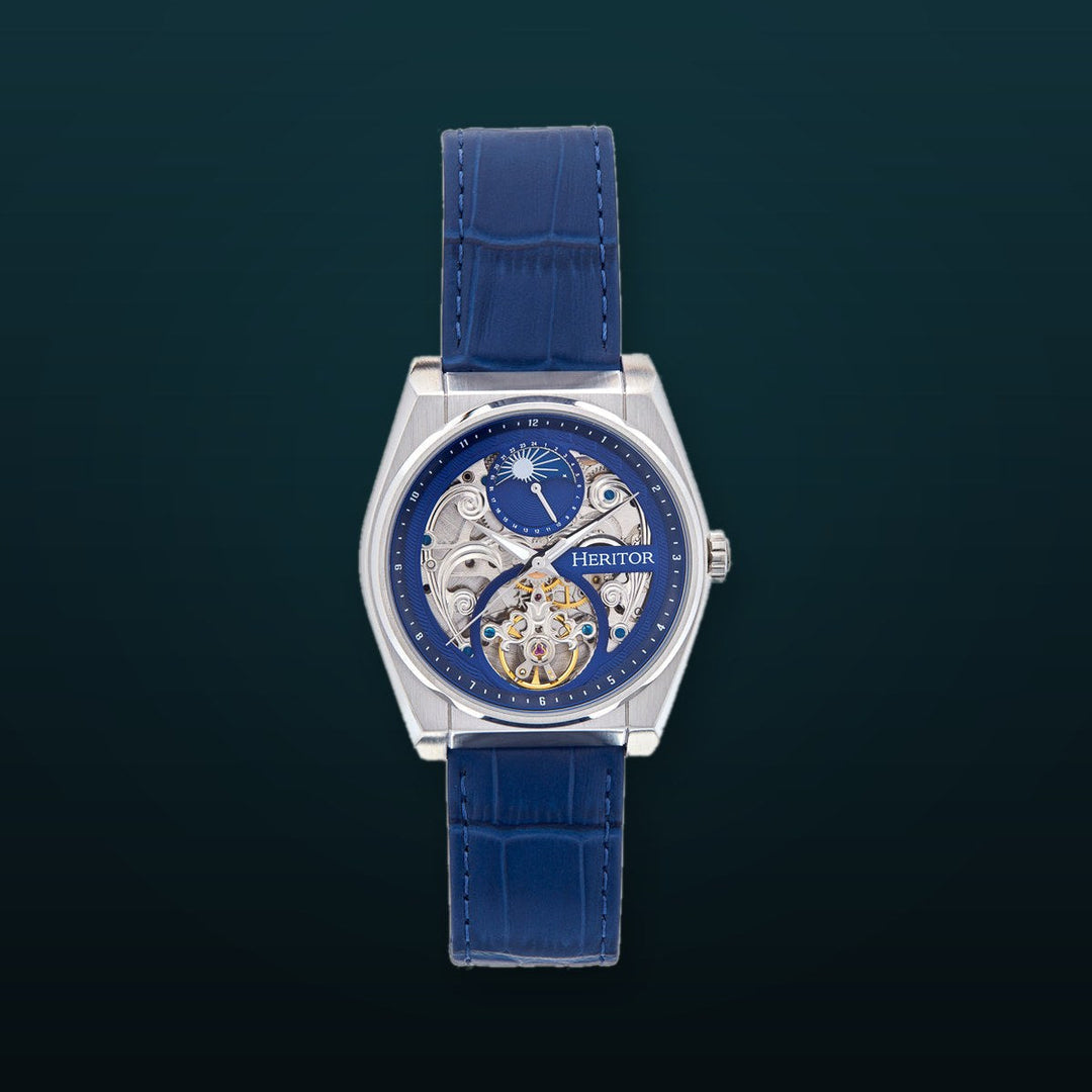 Daxton Semi Skeleton Blue | Blue Dial