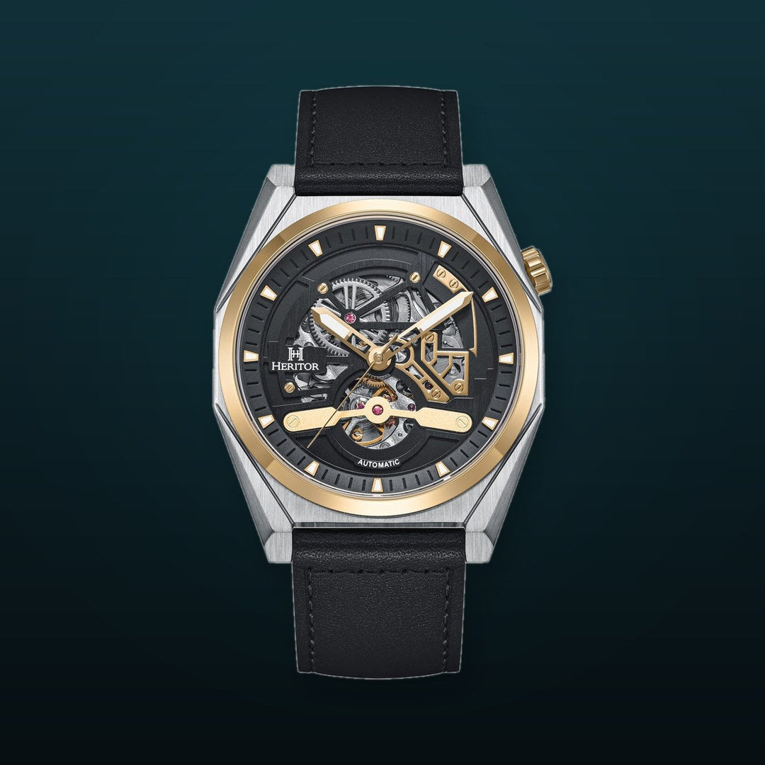Amadeus Skeleton Watch Black / Gold | Black Dial