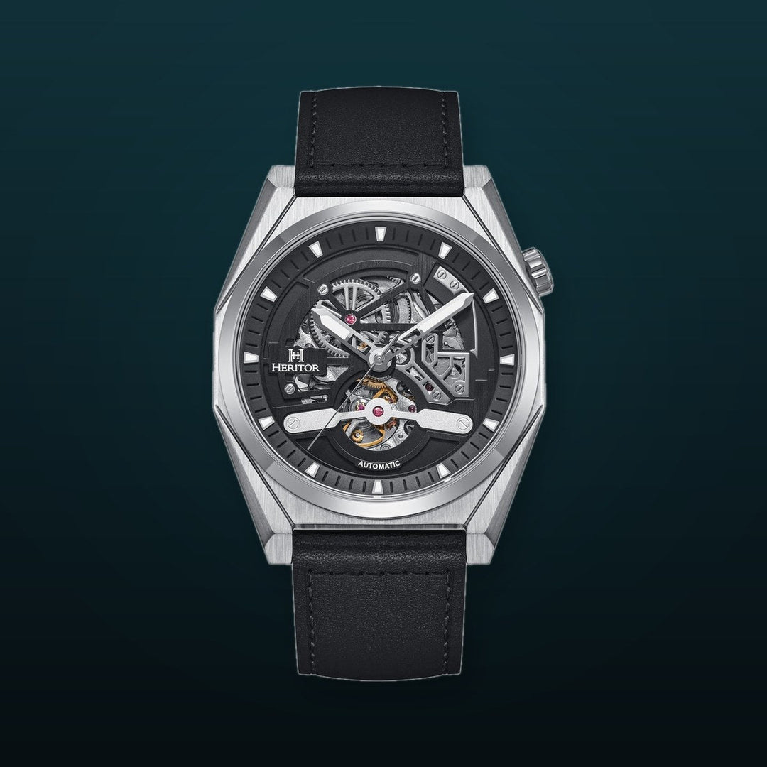 Amadeus Skeleton Watch Black / Silver | Black Dial