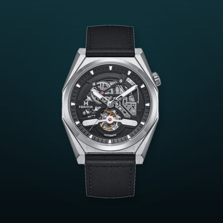 Amadeus Skeleton Watch Black / Silver | Black Dial