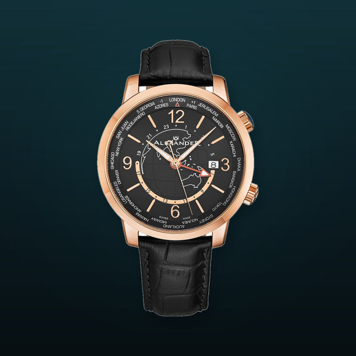 A171A-03 Black/Leather | Black Dial