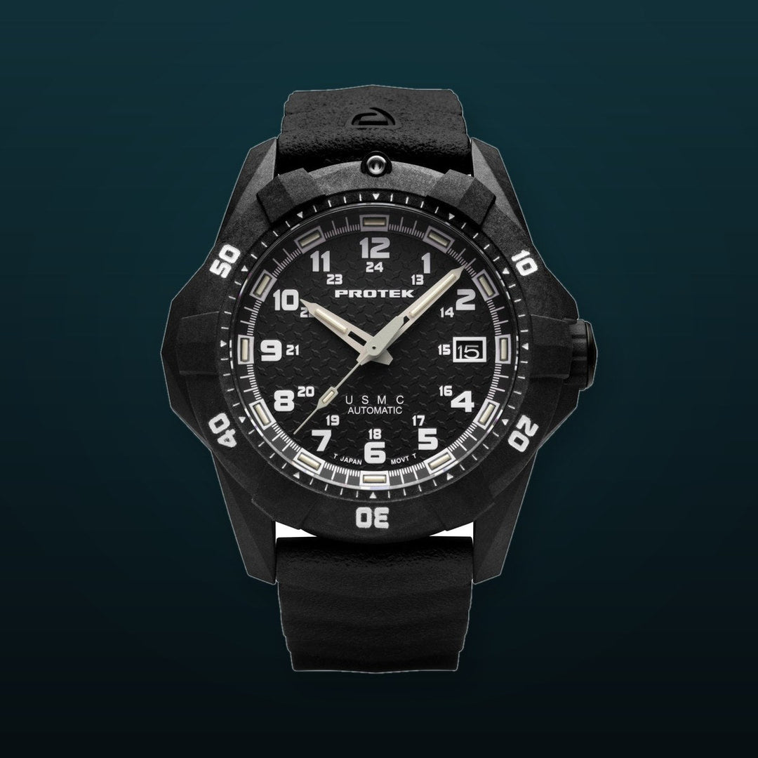 Carbon USMC Dive Black | Black dial (Watches.com) Dial
