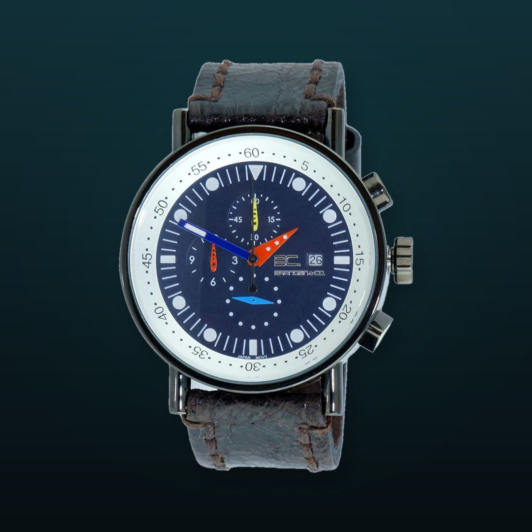 BC COLLECTION IP Black/ Blue-Brown | Blue Dial Dial