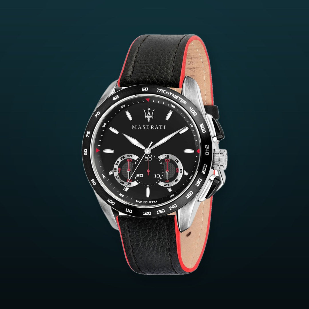 TRAGUARDO Black / Leather Black Dial
