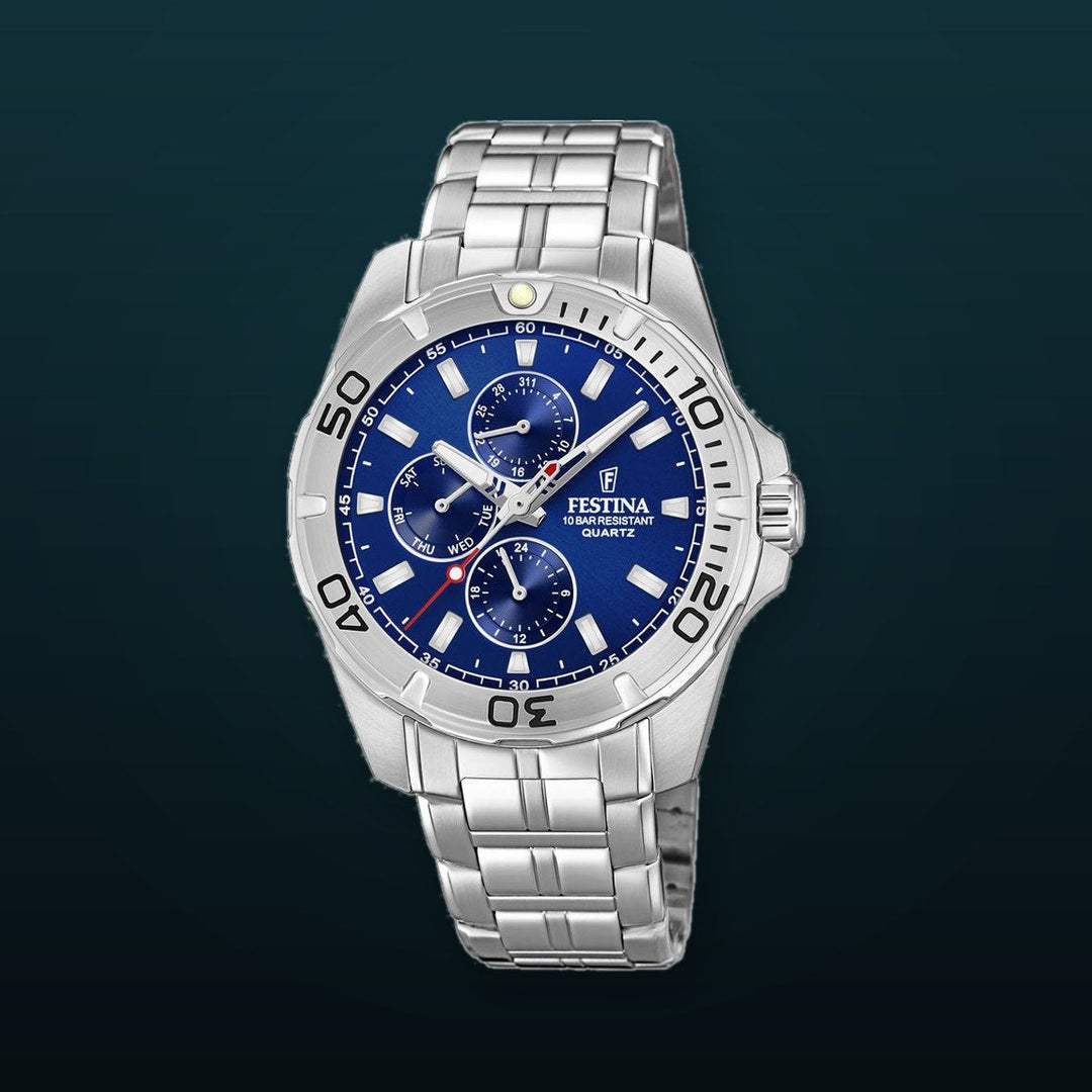 Multifunction Blue / Stainless Steel Blue Dial