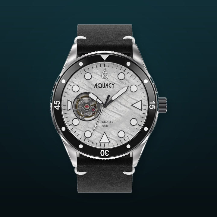 Automatic Seiko NH38 Cave Diver White Mother of Pearl Dial | Mother of Pearl Dial