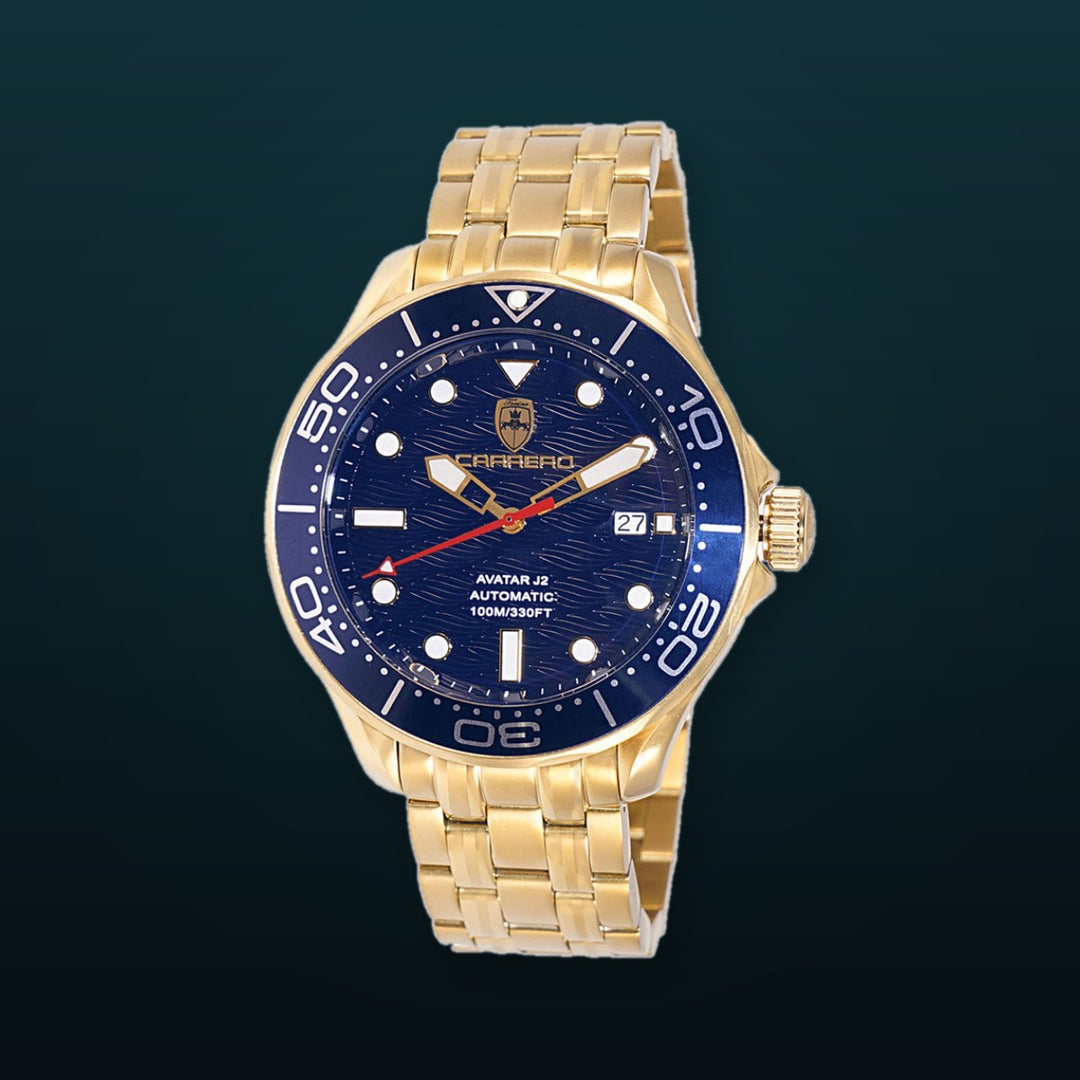AVATAR-J2 Goldtone/Blue | Blue Dial