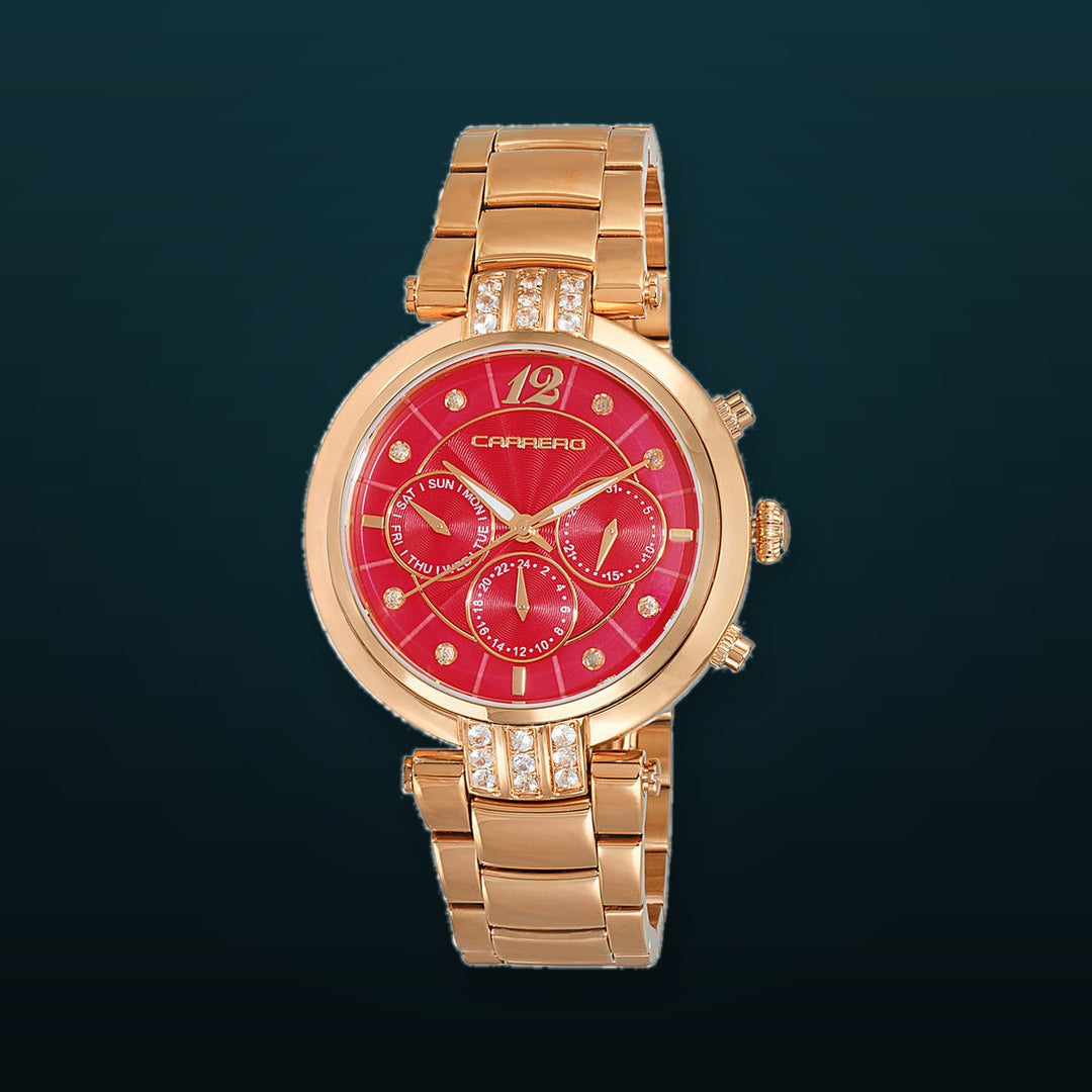 ADELINA COLLECTION Red/Rosetone | Blue Dial