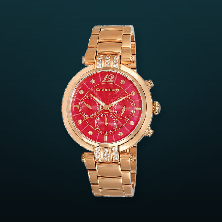 ADELINA COLLECTION Red/Rosetone | Blue Dial