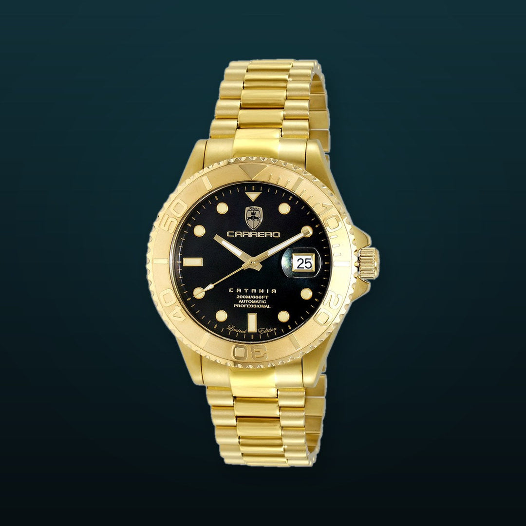 Catania MOP Goldtone - Black | Black Dial