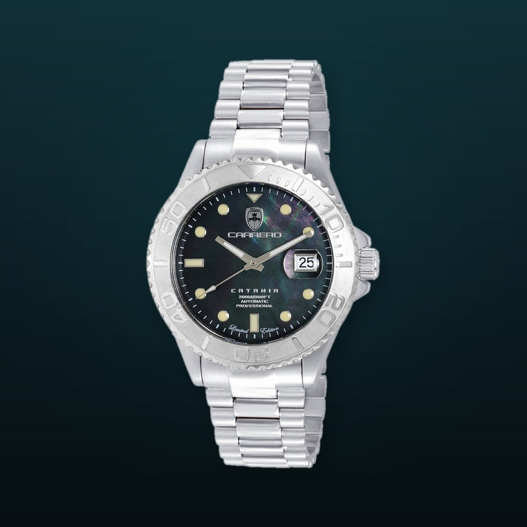 Catania MOP Silvertone-Black | Black Dial