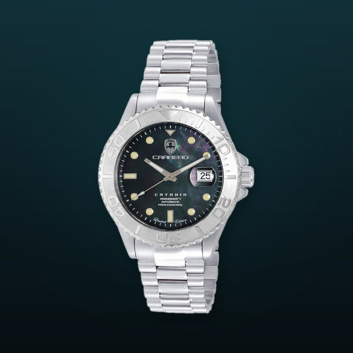 Catania MOP Silvertone-Black | Black Dial