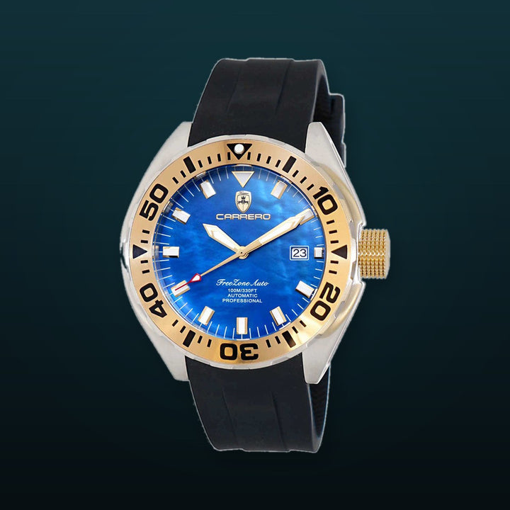 FreeZone-Auto Blue / Gold tone | Blue Dial