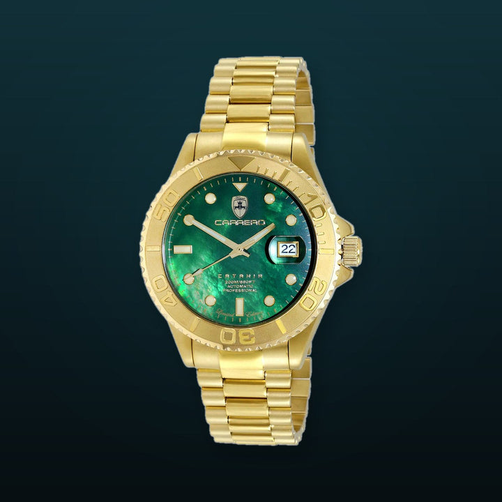 Catania MOP Goldtone-Green | Gold Dial