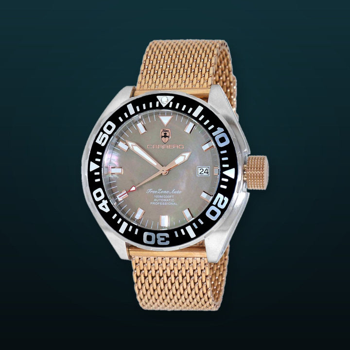 FreeZone-Auto Rose/Rosetone-Mesh | Brown Dial