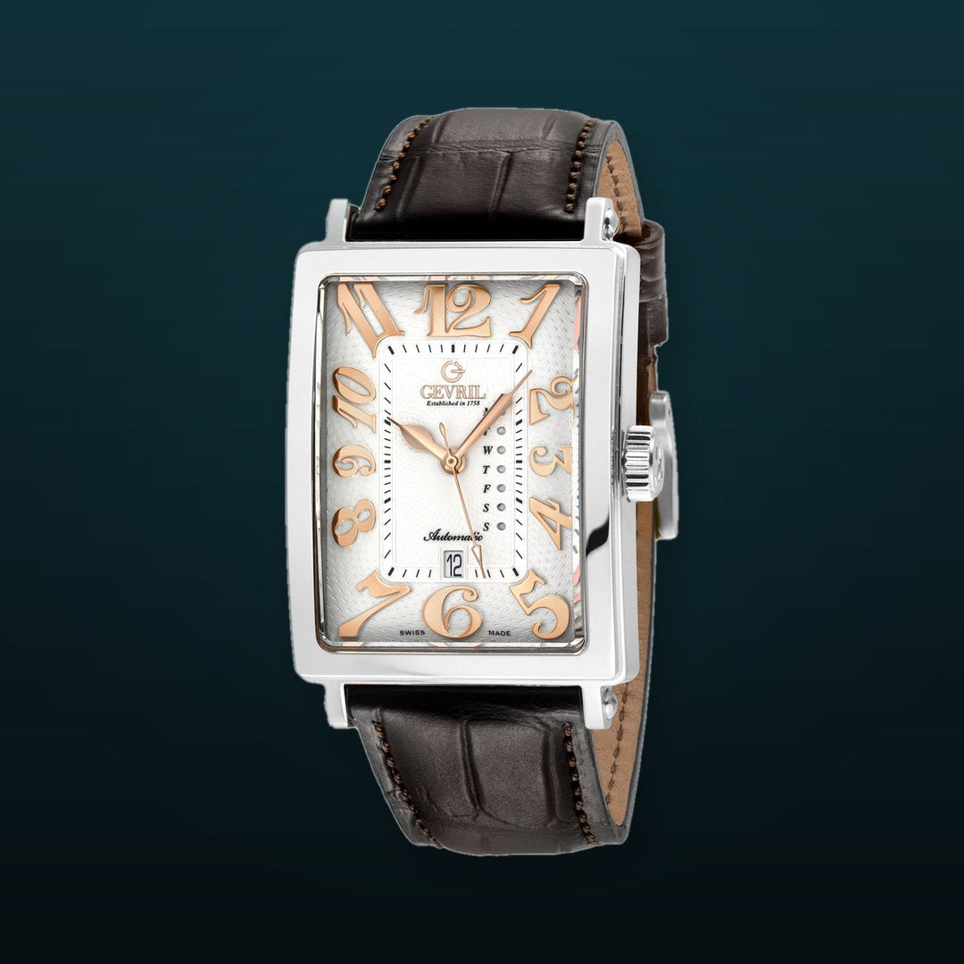 Avenue of Americas Gevril Men's Avenue of America's Modified Custom Sellita SW220-1, Swiss Automatic, IPRG Case, Silver/Gold Dial, Day-Date | White Dial