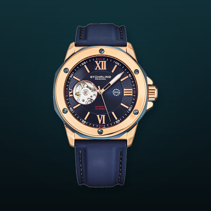 Legacy 4018 Rose/ Blue/Leather | Blue Dial