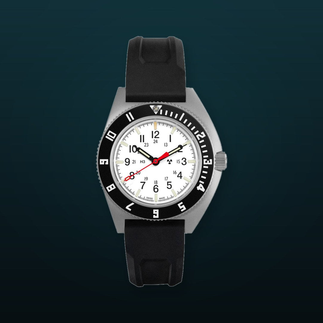 41mm SSNAVArctic Edition, Type II - Pilot's Automatic 41mm SSNAV Arctic-3pc Rubber | White Dial