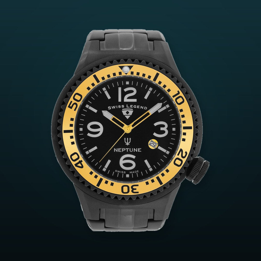 NEPTUNE FORCE Black with Gold Accent | Black Dial