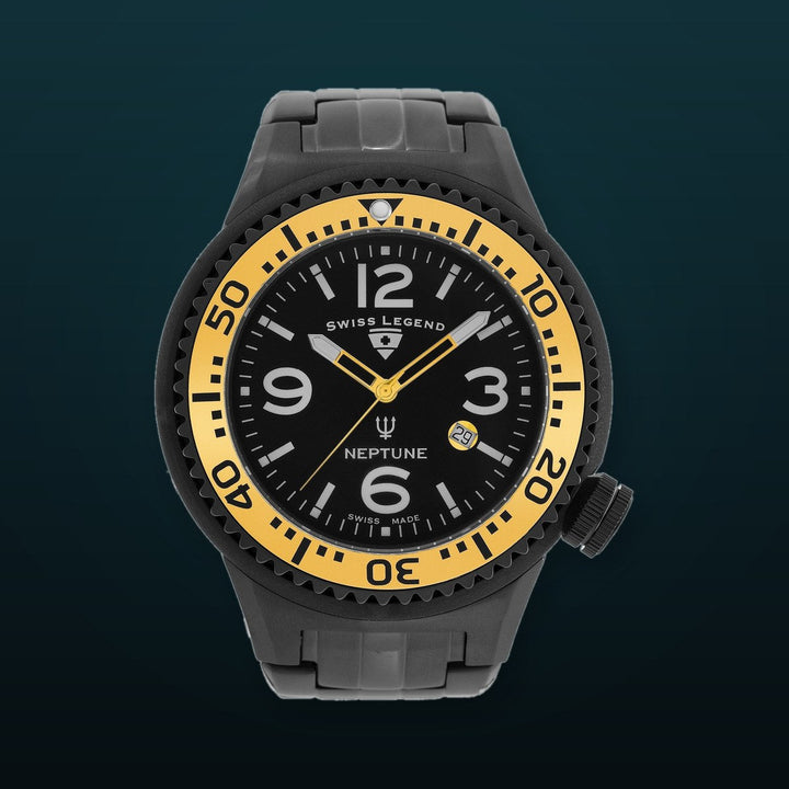 NEPTUNE FORCE Black with Gold Accent | Black Dial