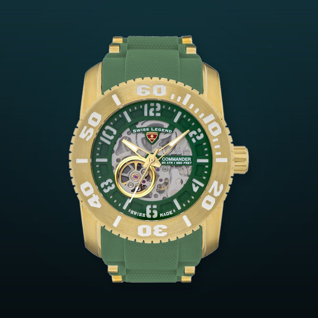 COMMANDER- SWISS MADE AUTOMATIC Green Dial / Green Strap | Green Dial