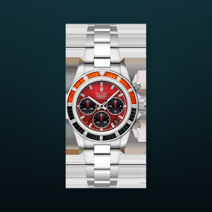 Accelero Rainbow Chronograph Red/Stainless Steel | Red Dial