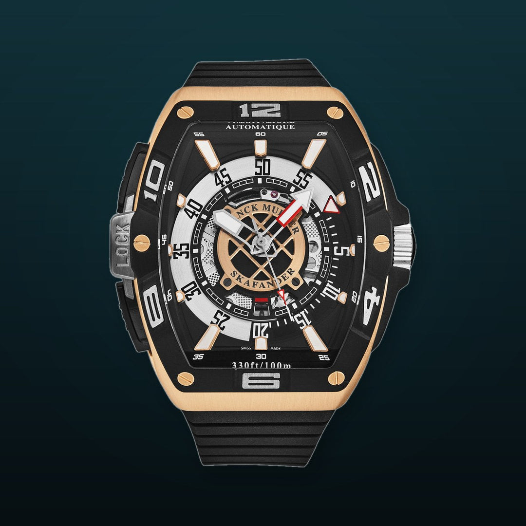 SkaFander 46SCSKFBLKBKGD2 / Black, Openworked | Black Dial