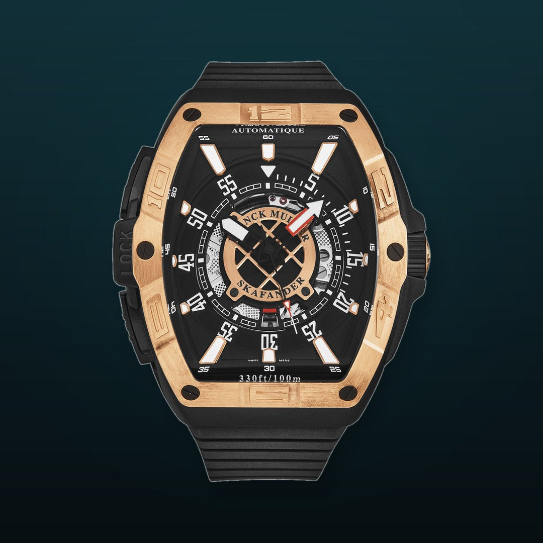 SkaFander 46SCSKFBLKBKGD1 / Black, Openworked | Black Dial